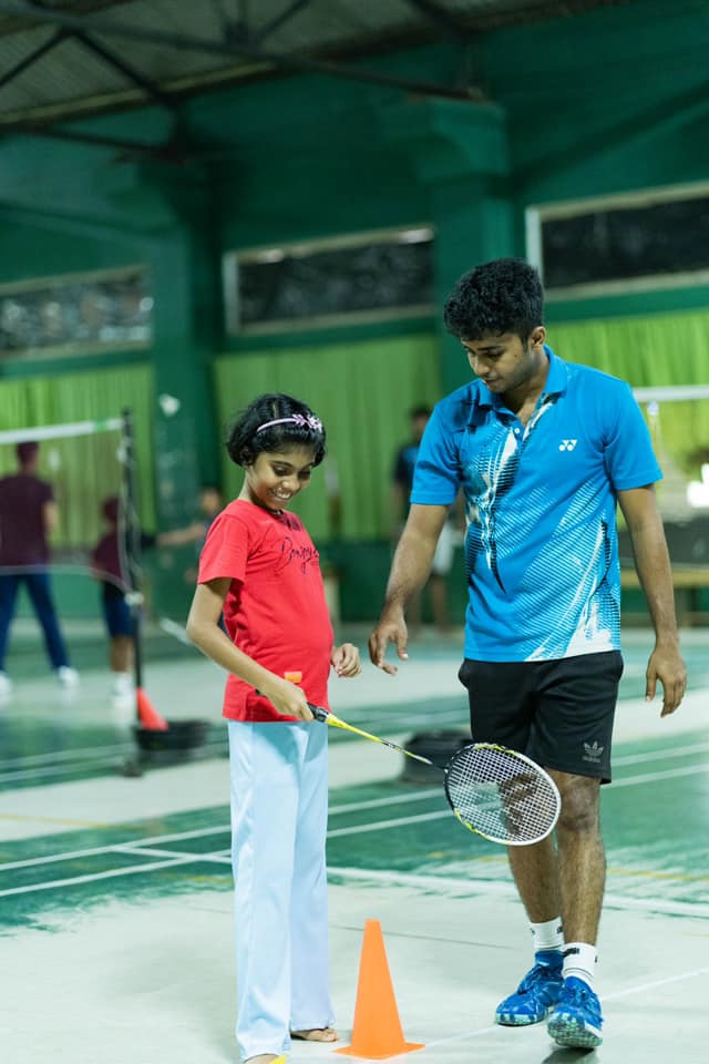 Badminton player portrait