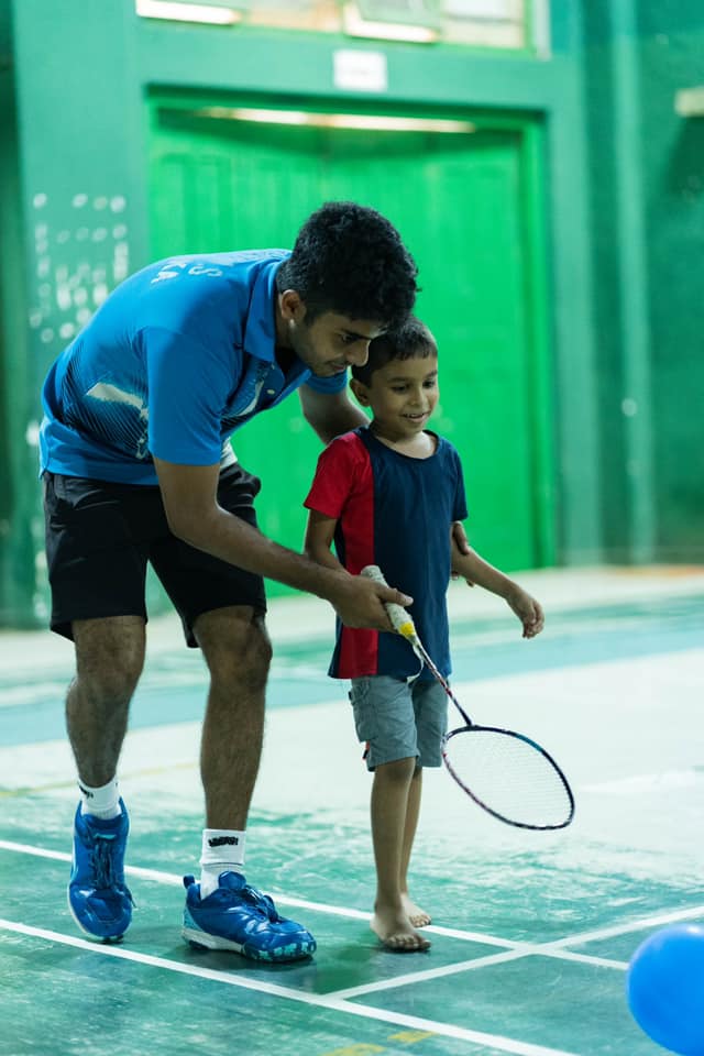 Badminton player portrait