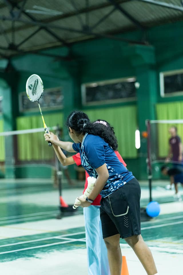 Badminton player portrait