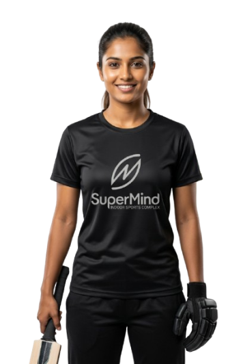 Cricket girl player illustration